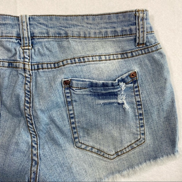 Billabong Shorts Reckless Women Sz 5 Laced front denim distressed denim … - Picture 7 of 11